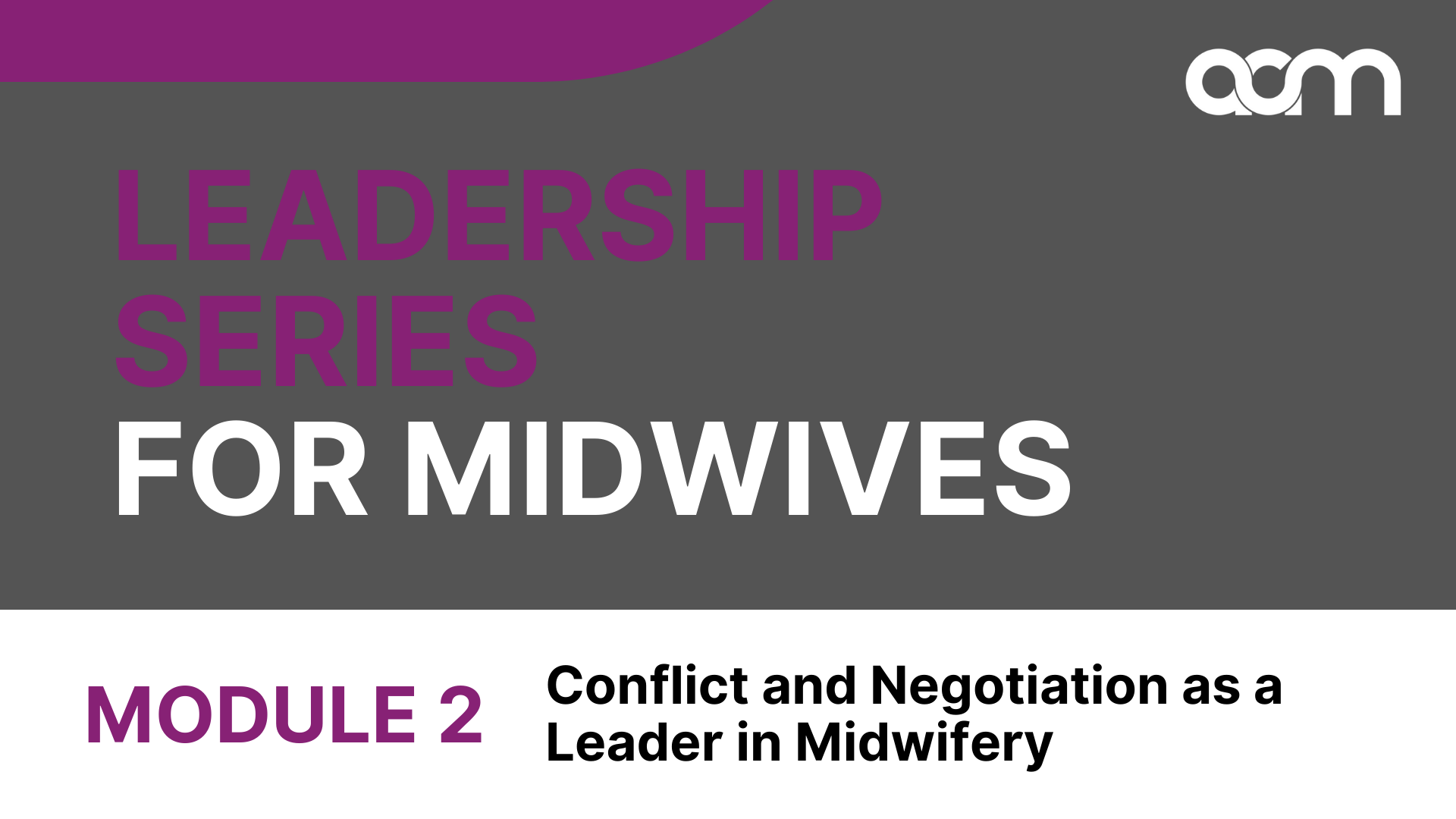 2024 Leadership Series for Midwives - Module 2